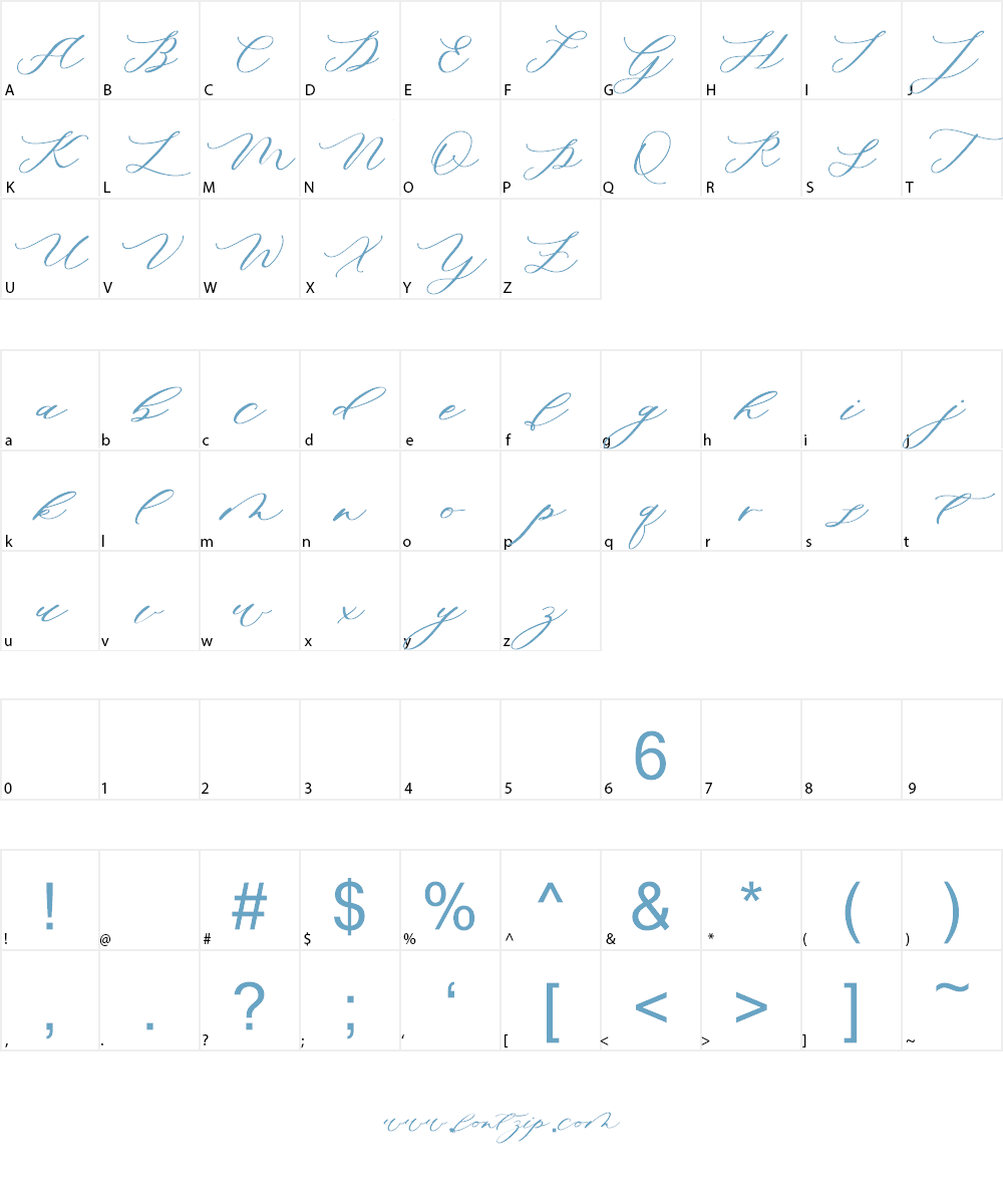 Minimalist Script Font Character